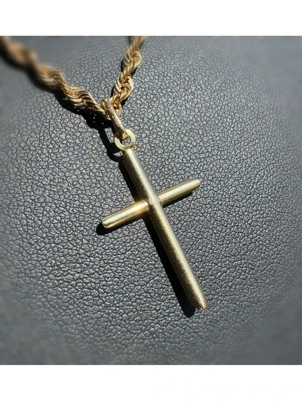 Jewelry 14k solid Yellow Gold Jesus Cross Pendant charm